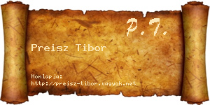 Preisz Tibor névjegykártya
